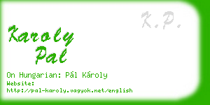 karoly pal business card